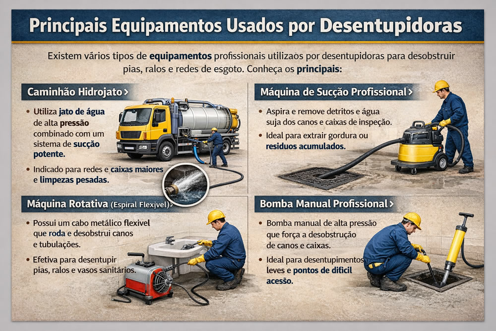 maquinas desentupidora utilizadas por empresas de desentupimento