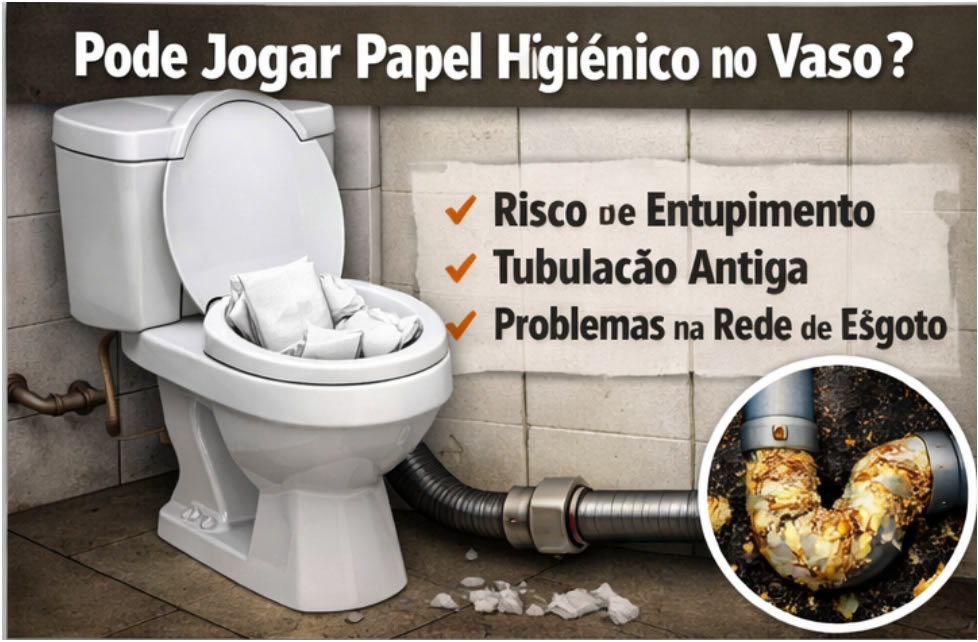 pode jogar papel higienico no vaso
